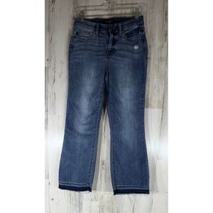 Judy Blue Cropped Boot Jeans 5/27 (fits 27x26) Distressed Raw Hem Mid Rise